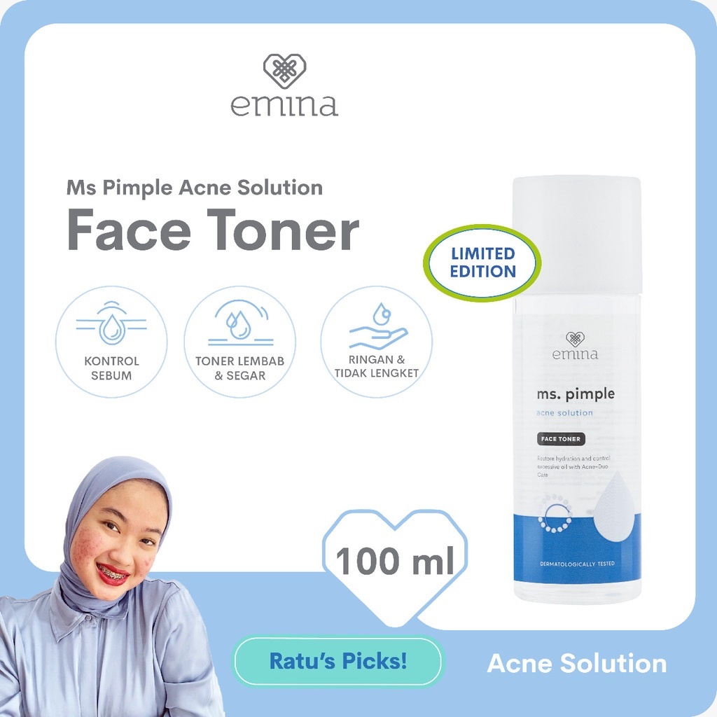 Emina Ms Pimple Toner 100 ML | Toner Wajah BY AILIN