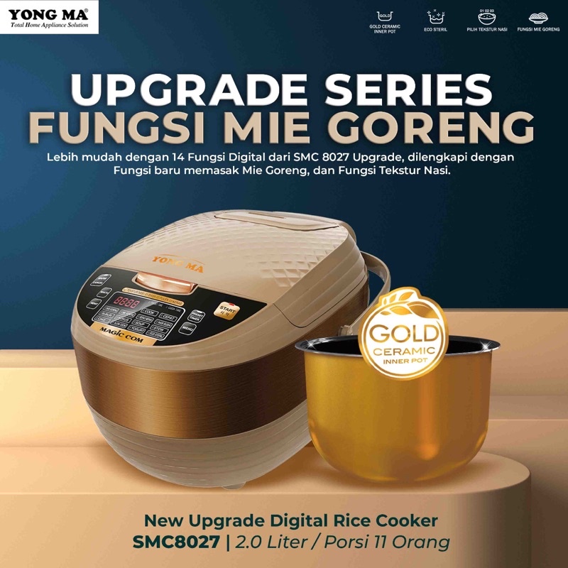 Rice Cooker Magic Com Digital Yong Ma YongMa SMC 8027 / SMC-8027 / SMC8027 Kapasitas 2 Liter UPGRADE SERIES