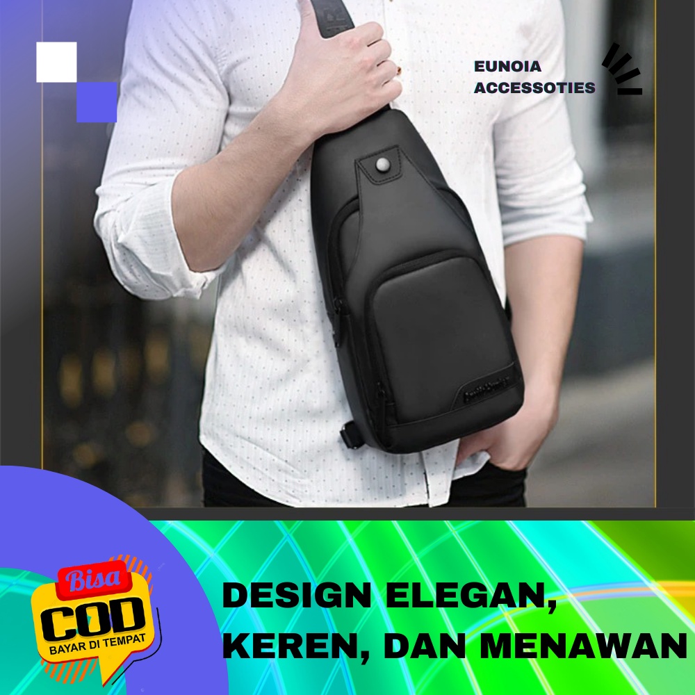 Tas Waistbag Shoulderbag Selempang Slempang Bahu Import Pria Wanita Cowok  Cowo Remaja Gojek Ojol Se