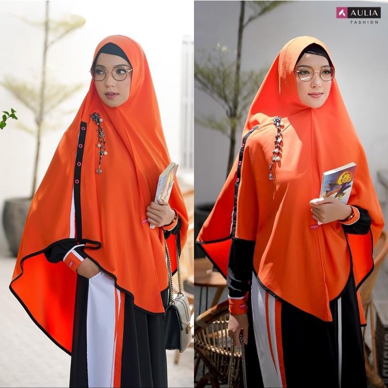 SET GAMIS SYAR'I AULIA FASHION ASLI ORIGINAL TERBARU 2021 QEIZAA PKS BLACK SIZE XL