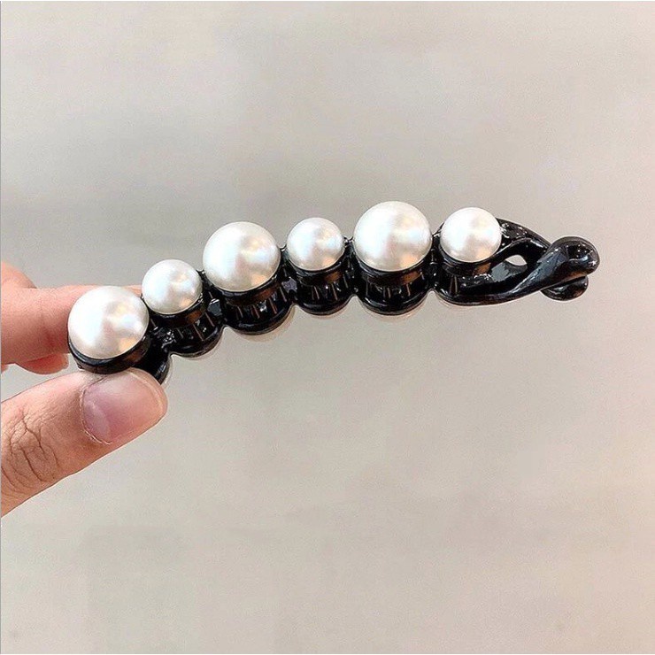 [1Pc Women Korean INS Style Hair Clips] [Girls Elegant Pearl Acrylic Hair Claw] [Simple Hair Accessories]