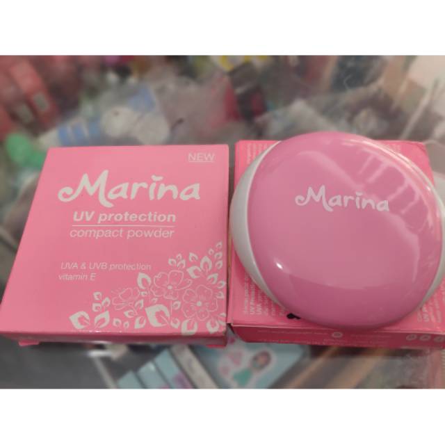 Marina Uv Protection Compact Powder 01 Ivory Shopee Indonesia