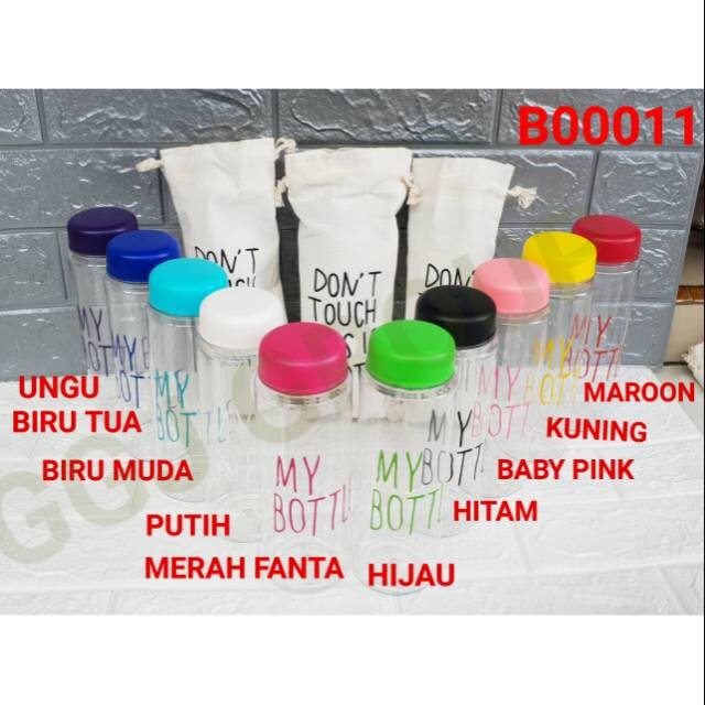 ( B011 ) MY BOTTLE TRANSPARAN / BOTOL MINUM / FREE SARUNG BOTOL / KWALITAS STANDART HARGA GROSIR