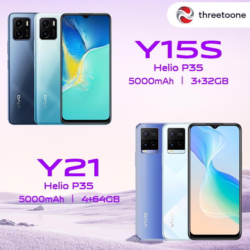 Vivo Y15s / Y21 hp RAM 3G ROM 32GB / 4GB ROM 64GB promo asli 100%original baru, Triple Camera