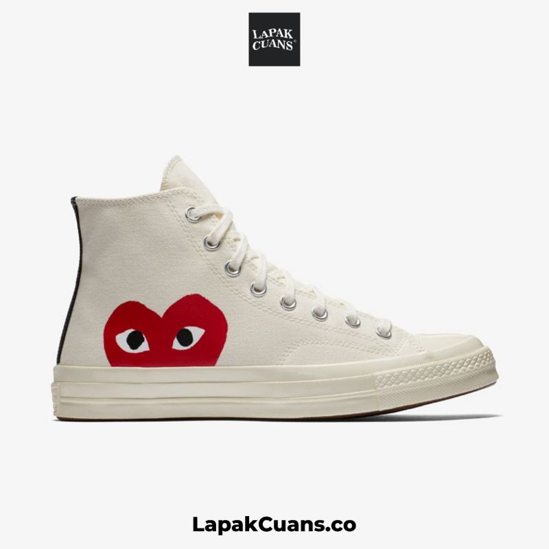 Converse Chuck 70s High CDG Play White (RESMI PT. MAP)