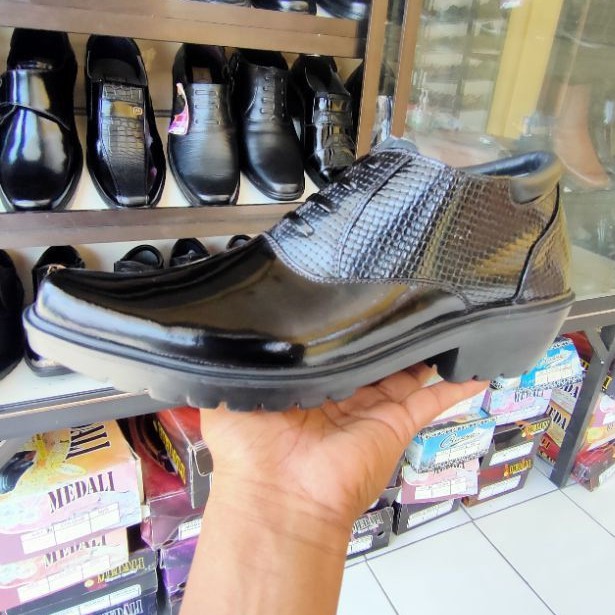 MANDIENS K177FT - Sepatu Boots Kulit Asli Medali - Sepatu Kulit Pdh Tni Polri Jenggel Gaya Koboi