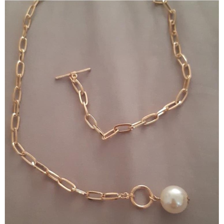 ACC227 KALUNG RANTAI BESAR LIONTIN MUTIARA KALUNG AKSESORIS WANITA FASHION IMPORT 10GR KUALITAS