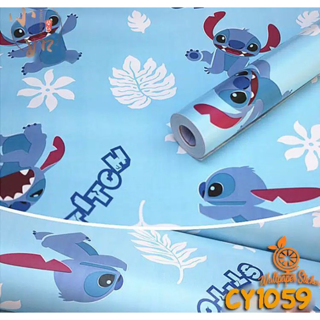 WPSSTITCH Wallpaper stiker STITCH BIRU BLUE KARTUN WPSSTITCH Wallpaper stiker STITCH BIRU BLUE KARTUN