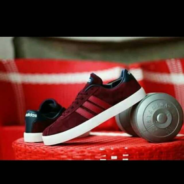 Adidas vl court maroon original made in indonesia