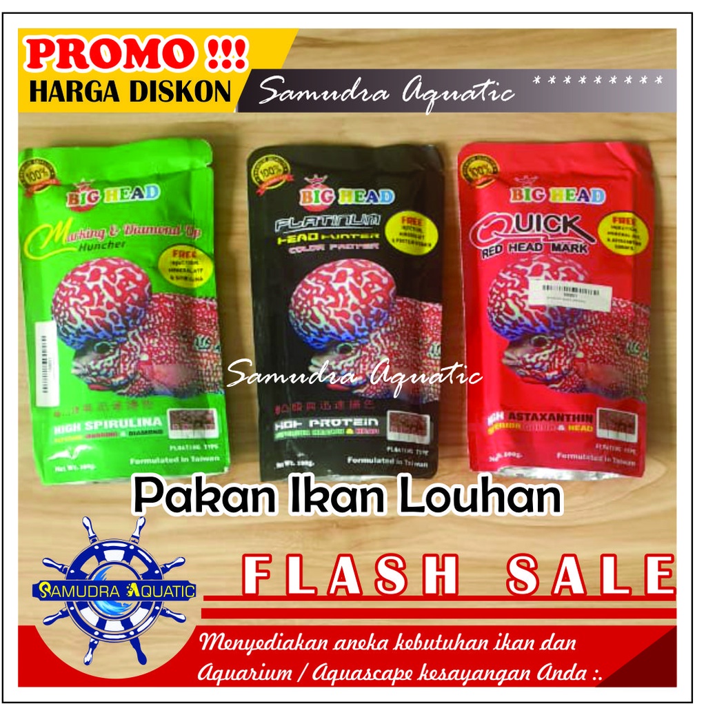 Pakan BIG HEAD OKIKO 100gr, Pakan LOHAN LOUHAN, Pakan CHANNA CANA CICHLID, Pelet Pakan Makankan Ikan Hias