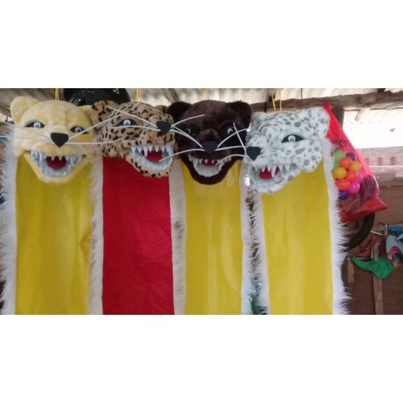 mainan anak topeng barongsai karakter macan costum barong