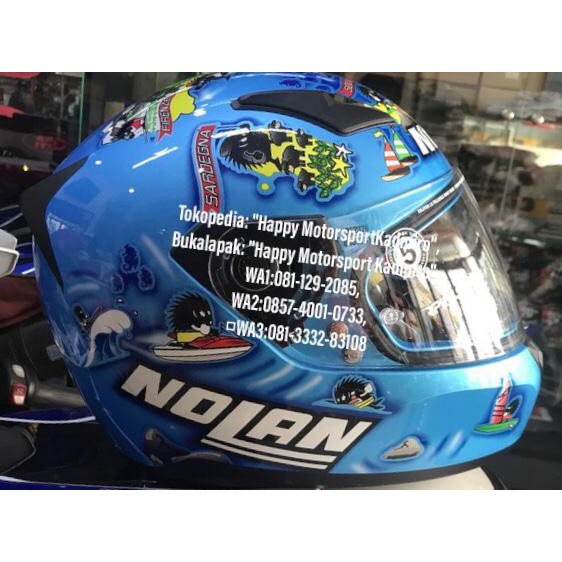 HELM FULLFACE NOLAN N60.5 2019 MELANDRI BLUE AQUARIUM M L XL ORI ITALY