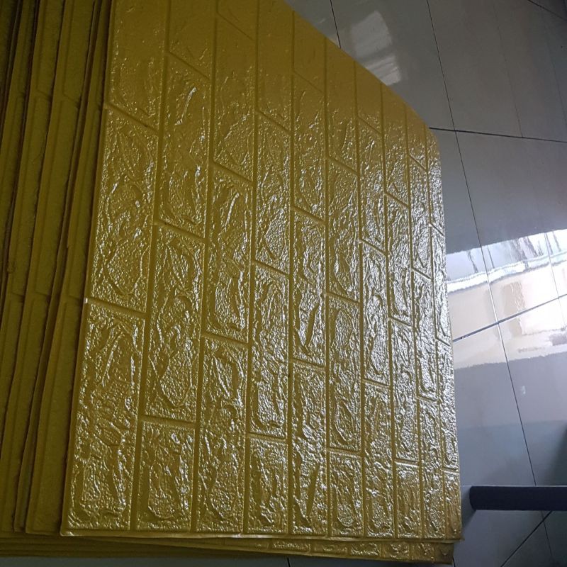 WALLPAPER DINDING FOAM BATA WARNA KUNING