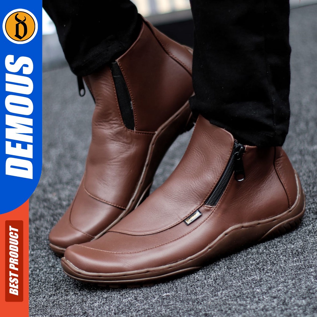 DEMOUS Cora - Sepatu Boot Pantofel Formal Kulit Asli Kerja Pria