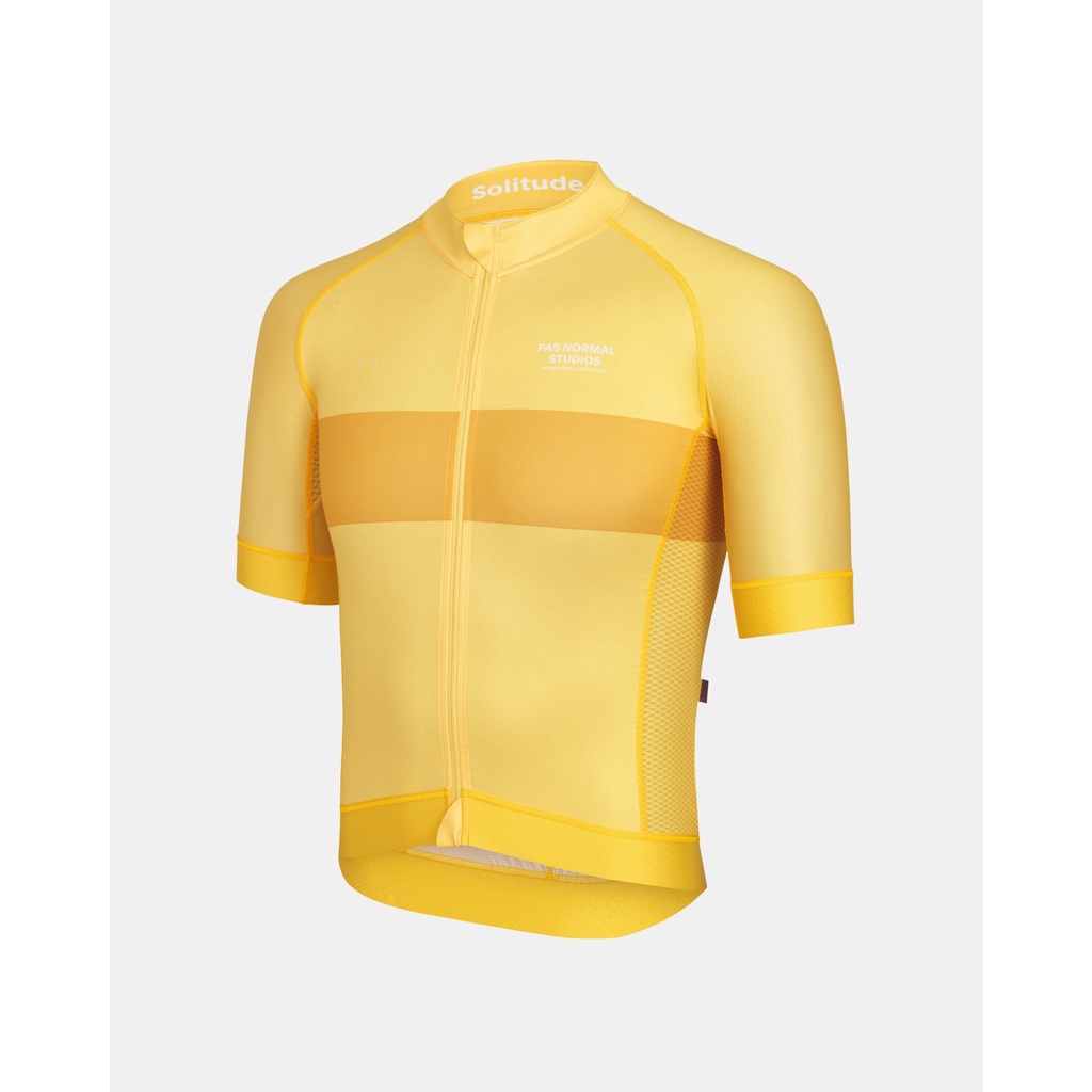 baju sepeda jersey  roadbike wanita  pria lengan pendek pns solitude Yellow Stripe montainbike