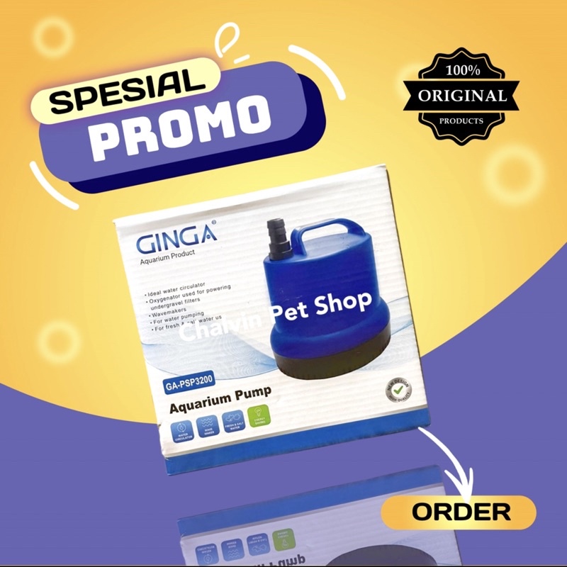 Pompa Aquarium Kolam GINGA PSP 3200 GA PSP3200