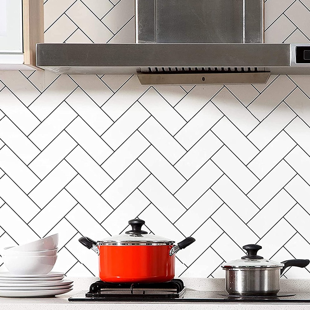 [1Roll 17.7 X78.7inch Geometric Line Pattern Wallpaper] [Peel and Stick Stylish and Simple Wallpaper] [Waterproof Removable and Self-Adhesive Herringbone Wallpaper for Bedroom Bathroom Kitchen and Furniture]
