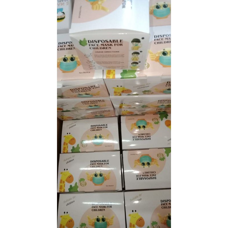 LJ-Masker Anak Earloop 3 Ply Disposable - 1 box isi 50 Pcs