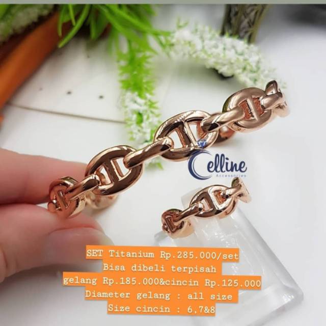 Set gelang titanium herm*s Premium high quality/set titanium rosegold/set titanium silver