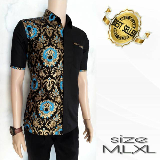 Bswart Batik Hrb026 Kenongo Hem Pendek Padi Pekalongan M L Xl Murah Exclusive Anak Muda