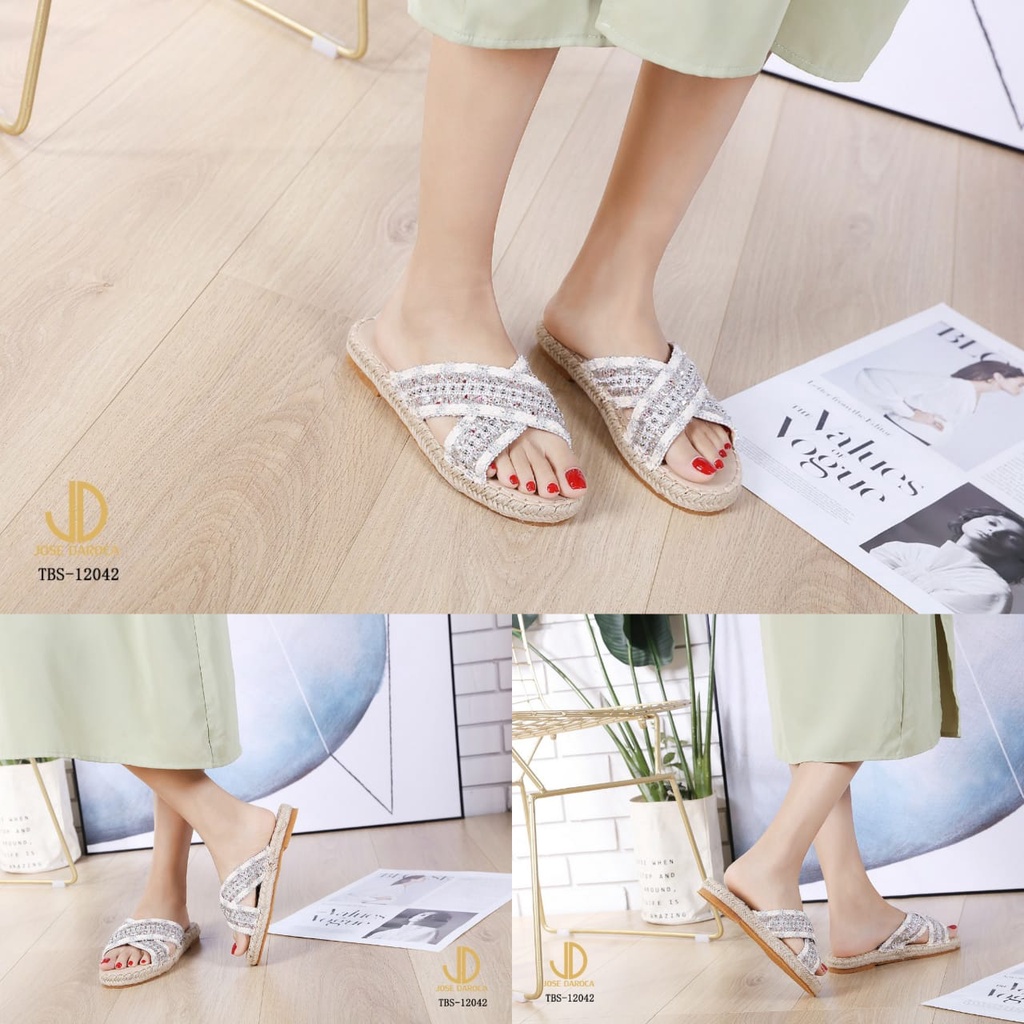 JOSE DAROCA Sandal Slippers Double Straps #TBS-12042# Original