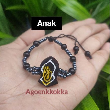 Gelang ANAK terompah ukir manik hitam kokka kaukah