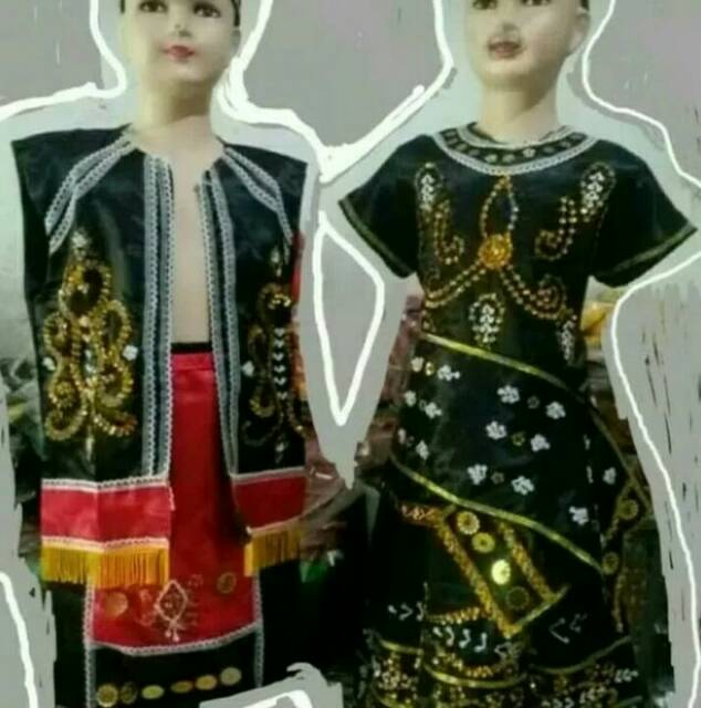 Baju adat dayak // baju adat kalimantan barat anak2 size S dan M