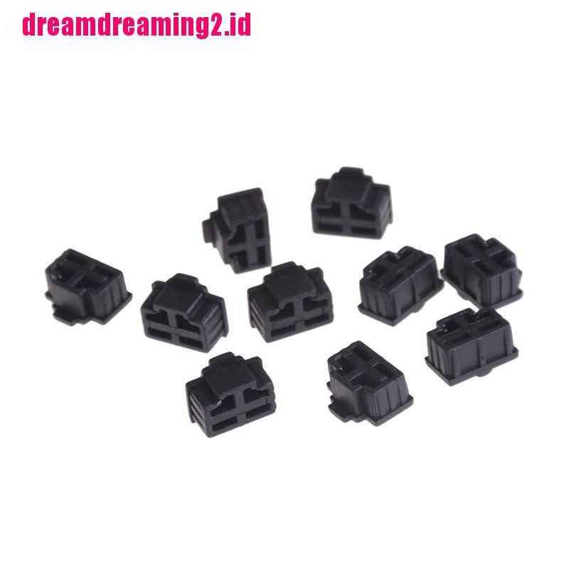 （✔✔❤10pcs Plug Pelindung Port Ethernet RJ45 Anti Debu Warna Hitam