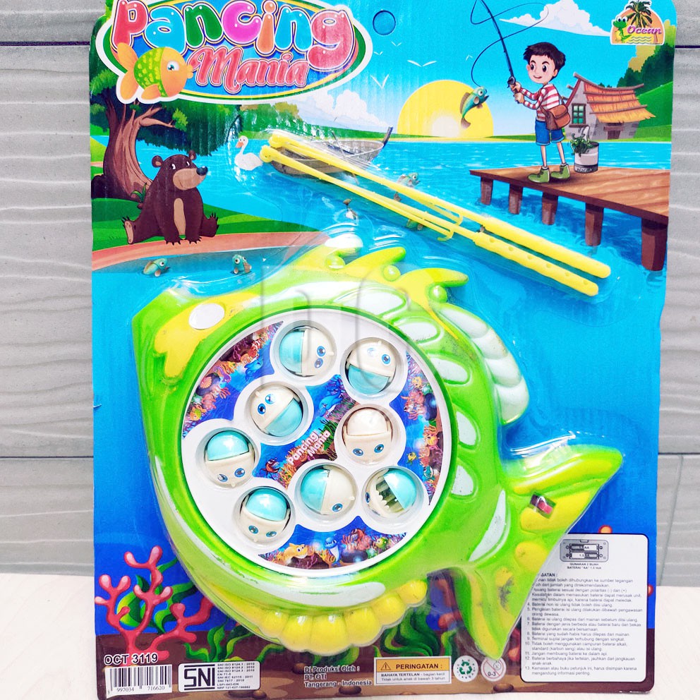 Pancing Mania Putar Mainan Mancing Ikan Joran Kolam Berputar Electrical Fishing Game