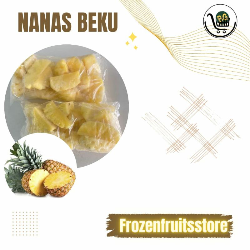 

Nanas beku, nanas Frozen, nanas beku lokal, kemasan 1kg