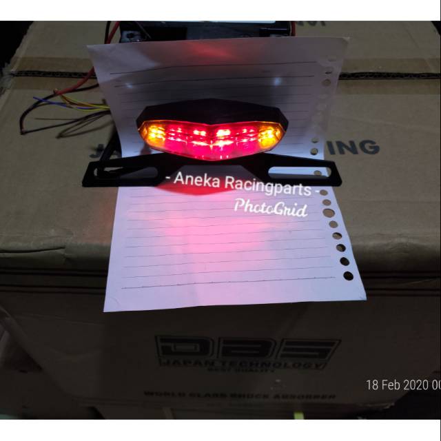 Lampu stop belakang 3 in 1 set dudukan plat universal rx king cb yb dll / stoplamp led 3 in 1