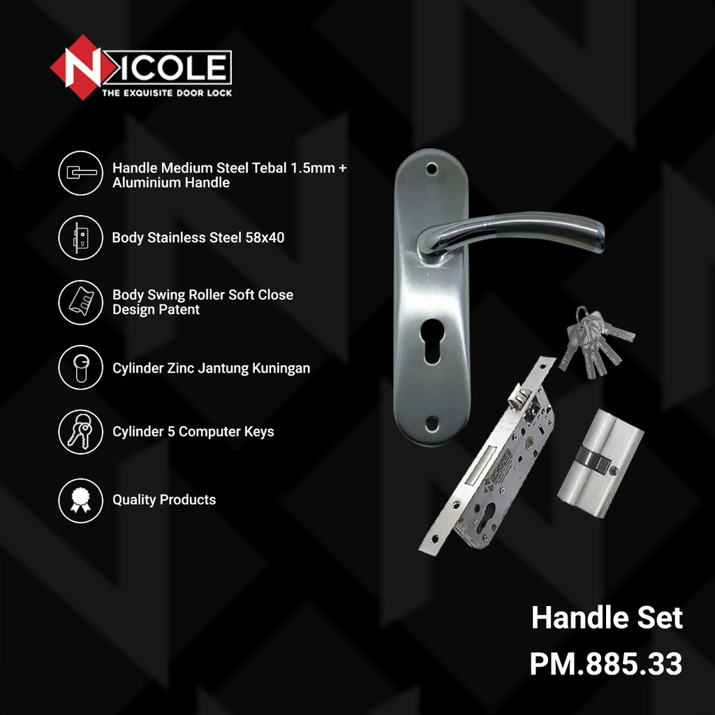 Gagang Pintu Set Kayu / Handle Medium Set (PM.885.33)