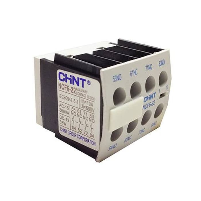 Chint NCF6-22 Auxiliary Block Contactor for NC6 2NO 2NC