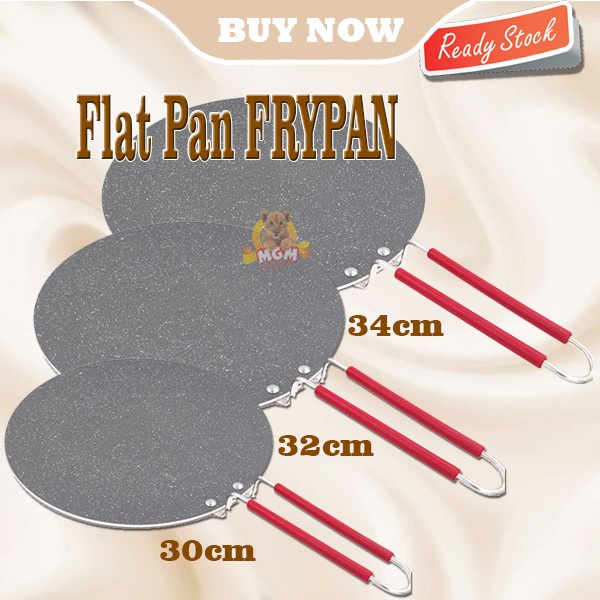 PREMIUM Marble series NON Stick Flat pan 30CM FRYPAN datar Kulit kebab