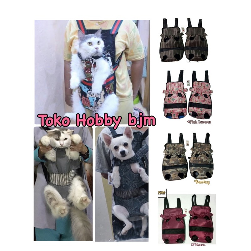 Gendongan kucing anjing tali gendong hewan tas bedong bedongan cat dog pet bag carrier cargo kargo