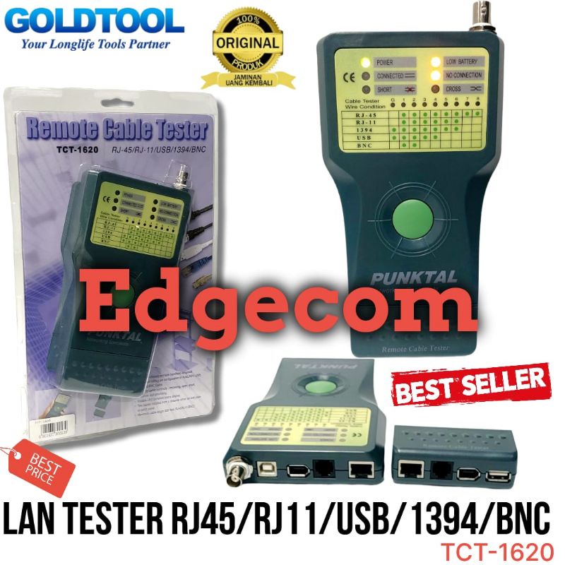 GOLDTOOL Lan Tester PUNKTAL TCT-1620 RJ45/RJ11/USB/1394/BNC