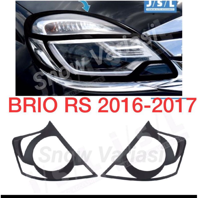 Paket garnish depan belakang brio RS 2016 2018 jsl hitam chrome