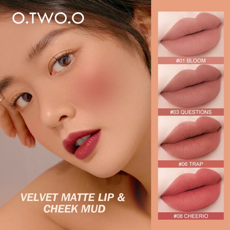 (2 in 1) O.two o Lipcream and blush o.two.o Velvet Matte Lipcream Blush 2in1 BPOM