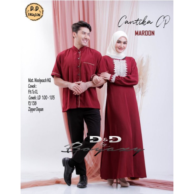 Cantika Couple Muslim Koko Plus Gamis Ayah Dan Ibu Couple Wolfis HQ Original By DnD Fashion