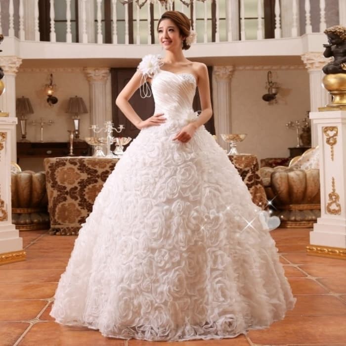 Gaun Pengantin pre Wedding Dress import tali ball gown korea modern