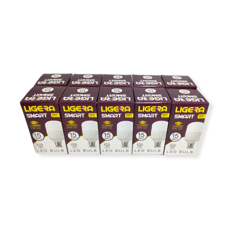 Paket 10 Pcs LIGERA Smart Lampu LED Capsule 15 Watt - Cahaya Putih