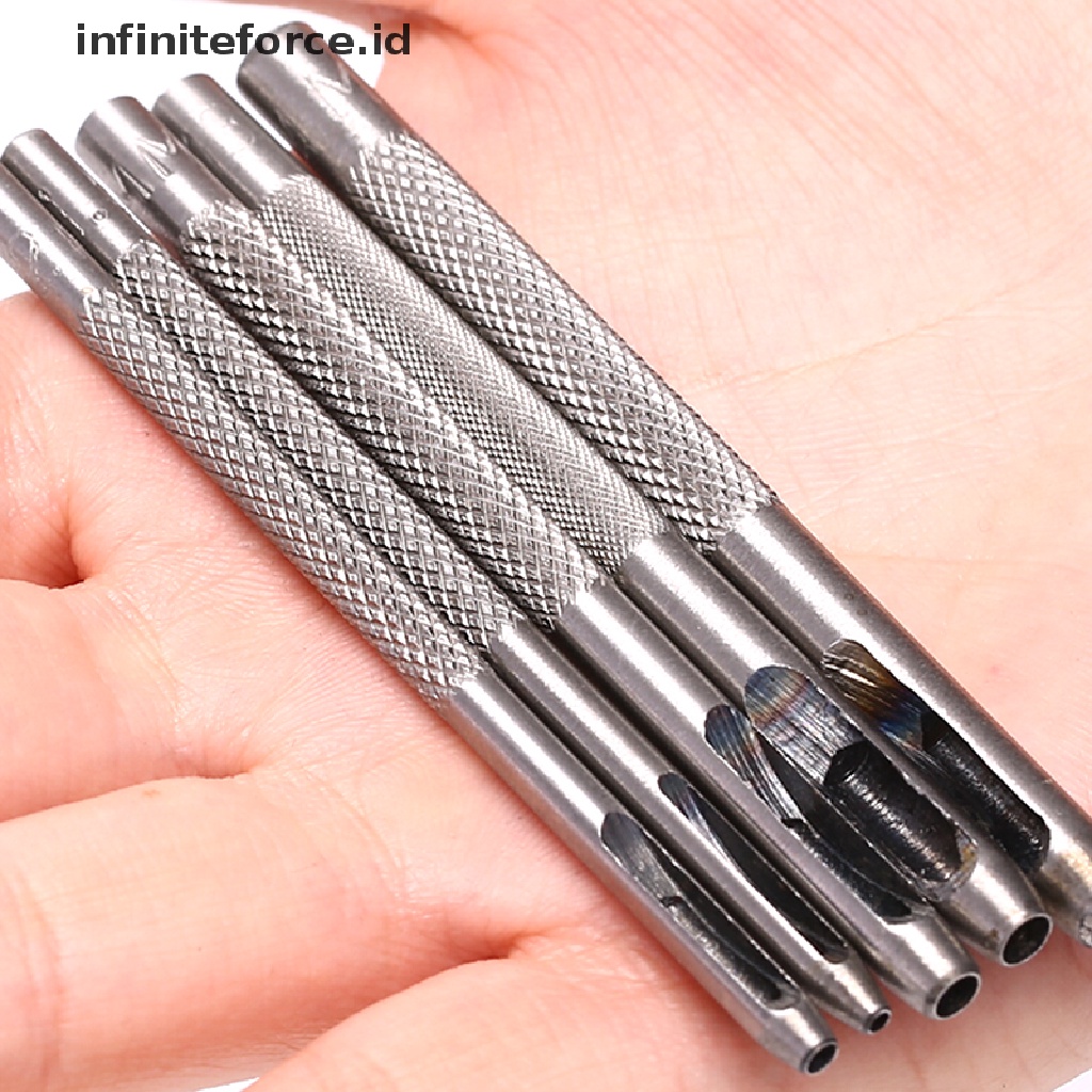 (Infiniteforce.Id) 5pcs / Set Puncher Pembuat Lubang Ikat Pinggang Kulit Diy