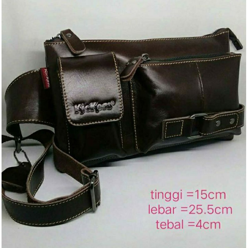 Tas Selempang Sling Bag Kulit Sapi Asli