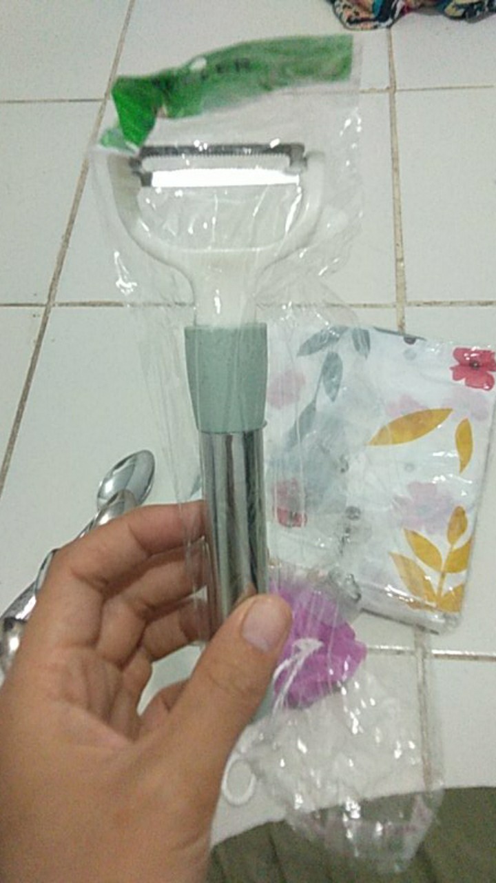 Pisau Kupas Buah Stainless Pvc / Pisau Sayur Dapur / Peeler Knife