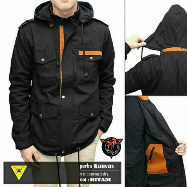 Jaket parka kanvas ready 6 warna A grade