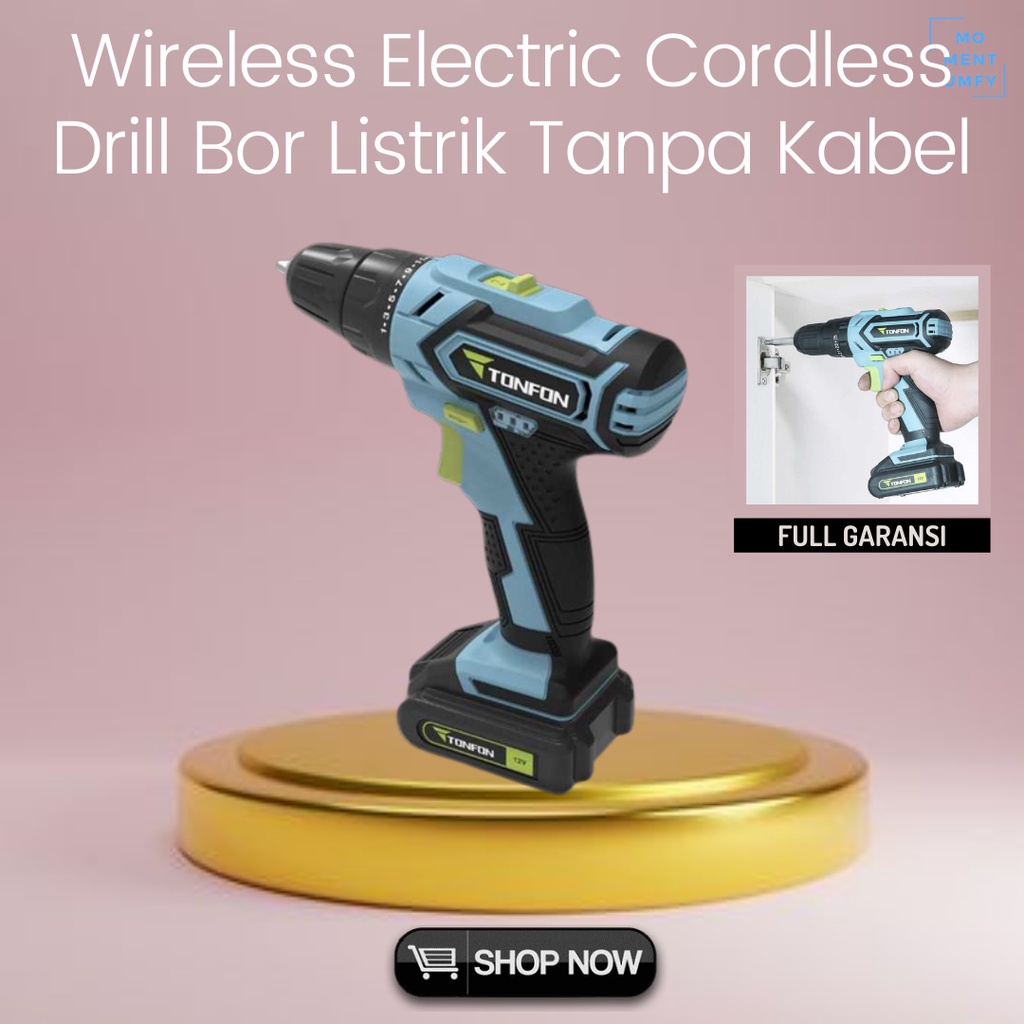 TONFON Mesin Alat Baterai Wireless JLD Bor Cordless Impact Drill Tembok Dinding Listrik Elektrik Bet