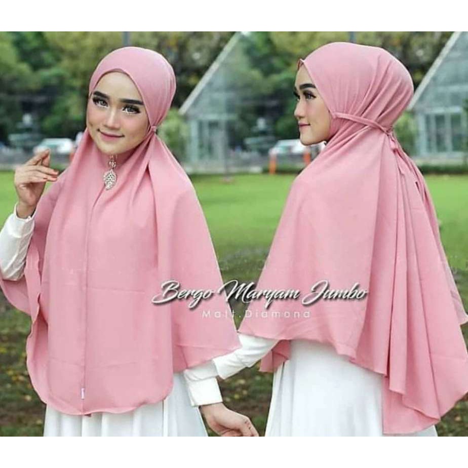 Bergo Maryam Jumbo Wolfis Jilbab Instan Maryam Tali Jumbo