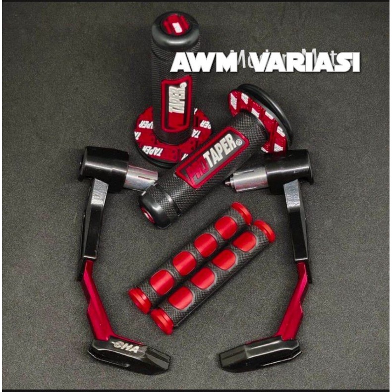 PAKET ACC STANG proguard robot + handgrip Protaper + karet handle 3in1 uivesal bisa buat semua motor