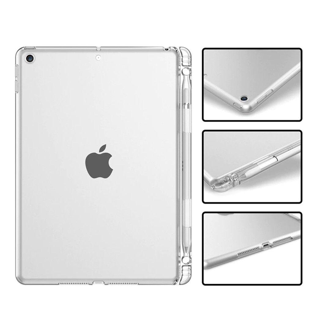 Casing iPad Mini 1/2/3/4/5 | iPad 9.7 Silicone Soft Case + Tempat Stylus Pen