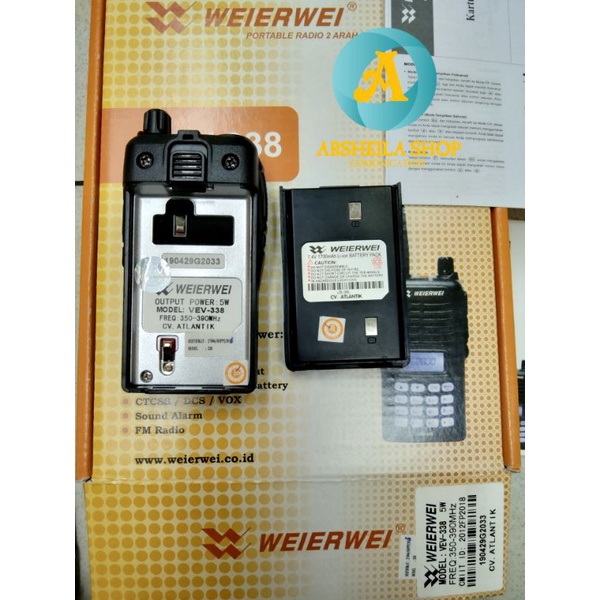 HT weirwei vev 338 uhf 350mhz garansi 1 tahun